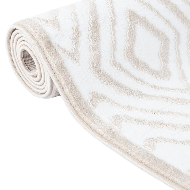 Snow White 5' 3 x 5' 3 Hermitage Octagon Area Rug 55% Polypropylene & 45% Polyester Easy Clean Stain-Resistant Carpet for Living, Office, Dorm Rooms for Sale at Rug Engine