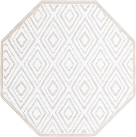 Snow White 5' 3 x 5' 3 Hermitage Octagon Area Rug 55% Polypropylene & 45% Polyester Easy Clean Stain-Resistant Carpet for Living, Office, Dorm Rooms for Sale at Rug Engine