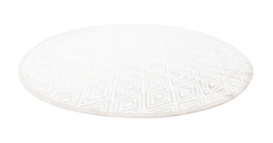 Snow White 10' 8 x 10' 8 Hermitage Round Area Rug 55% Polypropylene & 45% Polyester Easy Clean Stain-Resistant Carpet for Living, Office, Dorm Rooms for Sale at Rug Engine