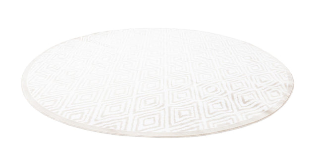 Snow White 10' 8 x 10' 8 Hermitage Round Area Rug 55% Polypropylene & 45% Polyester Easy Clean Stain-Resistant Carpet for Living, Office, Dorm Rooms for Sale at Rug Engine