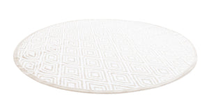 Snow White 10' 8 x 10' 8 Hermitage Round Area Rug 55% Polypropylene & 45% Polyester Easy Clean Stain-Resistant Carpet for Living, Office, Dorm Rooms for Sale at Rug Engine