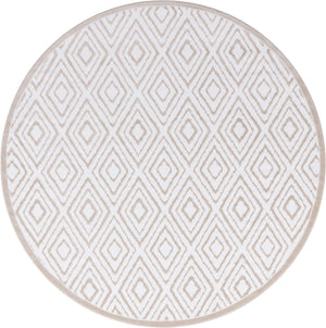Snow White 7' 10 x 7' 10 Hermitage Round Area Rug 55% Polypropylene & 45% Polyester Easy Clean Stain-Resistant Carpet for Living, Office, Dorm Rooms for Sale at Rug Engine