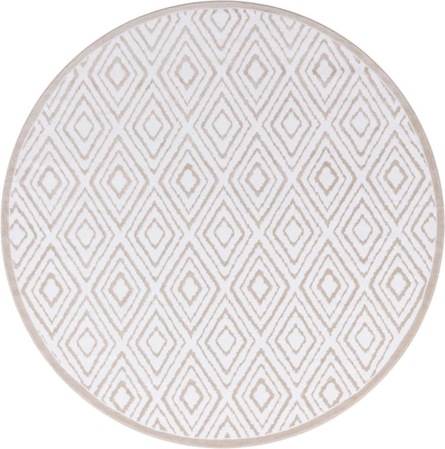 Snow White 7' 10 x 7' 10 Hermitage Round Area Rug 55% Polypropylene & 45% Polyester Easy Clean Stain-Resistant Carpet for Living, Office, Dorm Rooms for Sale at Rug Engine