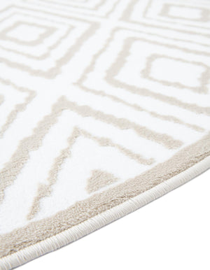 Snow White 10' x 10' Hermitage Round Area Rug 55% Polypropylene & 45% Polyester Easy Clean Stain-Resistant Carpet for Living, Office, Dorm Rooms for Sale at Rug Engine