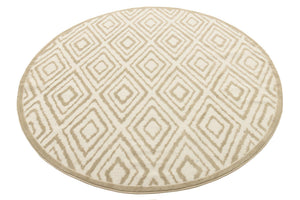 Snow White 6' x 6' Hermitage Round Area Rug 55% Polypropylene & 45% Polyester Easy Clean Stain-Resistant Carpet for Living, Office, Dorm Rooms for Sale at Rug Engine
