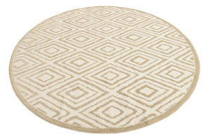Snow White 6' x 6' Hermitage Round Area Rug 55% Polypropylene & 45% Polyester Easy Clean Stain-Resistant Carpet for Living, Office, Dorm Rooms for Sale at Rug Engine