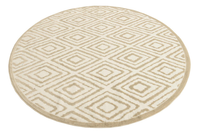 Snow White 6' x 6' Hermitage Round Area Rug 55% Polypropylene & 45% Polyester Easy Clean Stain-Resistant Carpet for Living, Office, Dorm Rooms for Sale at Rug Engine