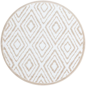 Snow White 4' x 4' Hermitage Round Area Rug 55% Polypropylene & 45% Polyester Easy Clean Stain-Resistant Carpet for Living, Office, Dorm Rooms for Sale at Rug Engine