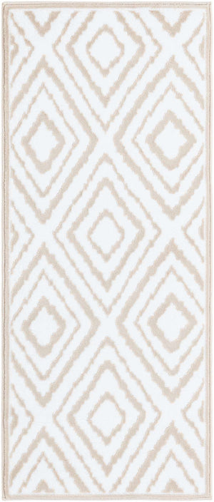 Snow White 2' x 5' Hermitage Runner Area Rug 55% Polypropylene & 45% Polyester Easy Clean Stain-Resistant Carpet for Living, Office, Dorm Rooms for Sale at Rug Engine