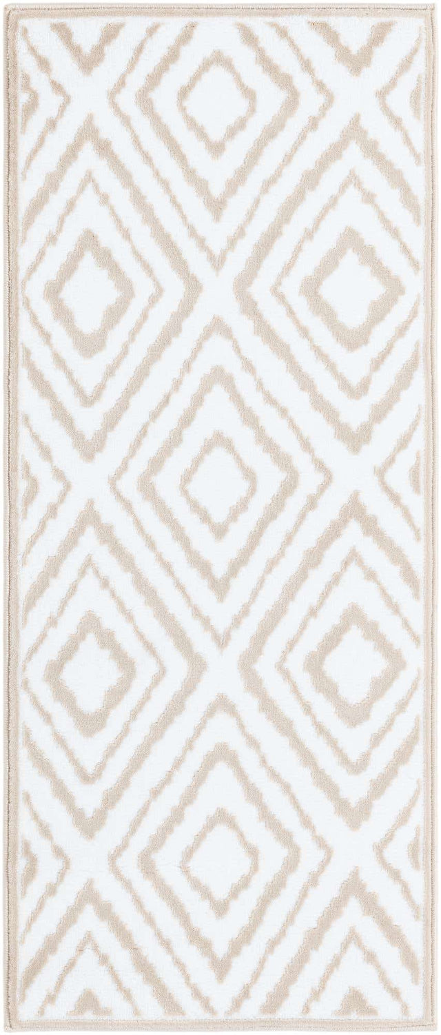 Snow White 2' x 5' Hermitage Runner Area Rug 55% Polypropylene & 45% Polyester Easy Clean Stain-Resistant Carpet for Living, Office, Dorm Rooms for Sale at Rug Engine