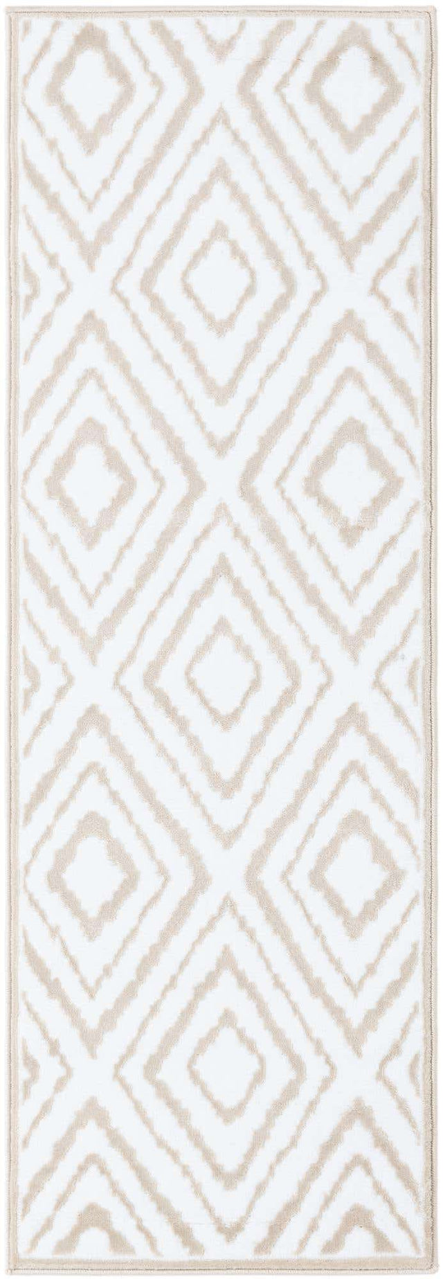 Snow White 2' x 6' Hermitage Runner Area Rug 55% Polypropylene & 45% Polyester Easy Clean Stain-Resistant Carpet for Living, Office, Dorm Rooms for Sale at Rug Engine
