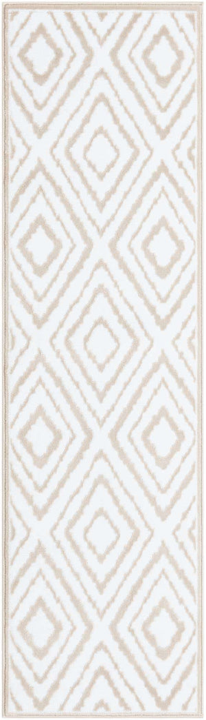 Snow White 2' x 7' Hermitage Runner Area Rug 55% Polypropylene & 45% Polyester Easy Clean Stain-Resistant Carpet for Living, Office, Dorm Rooms for Sale at Rug Engine