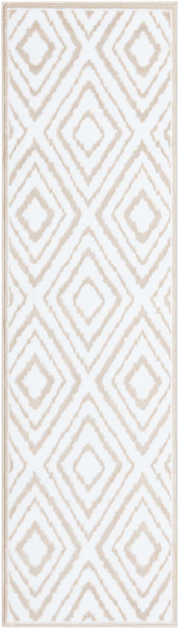 Snow White 2' x 7' Hermitage Runner Area Rug 55% Polypropylene & 45% Polyester Easy Clean Stain-Resistant Carpet for Living, Office, Dorm Rooms for Sale at Rug Engine