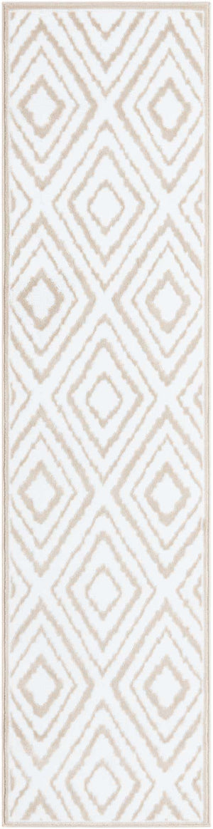 Snow White 2' x 8' Hermitage Runner Area Rug 55% Polypropylene & 45% Polyester Easy Clean Stain-Resistant Carpet for Living, Office, Dorm Rooms for Sale at Rug Engine