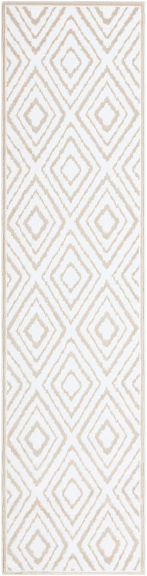 Snow White 2' 6 x 10' Hermitage Runner Area Rug 55% Polypropylene & 45% Polyester Easy Clean Stain-Resistant Carpet for Living, Office, Dorm Rooms for Sale at Rug Engine