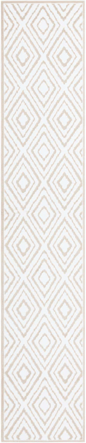 Snow White 2' 6 x 13' Hermitage Runner Area Rug 55% Polypropylene & 45% Polyester Easy Clean Stain-Resistant Carpet for Living, Office, Dorm Rooms for Sale at Rug Engine