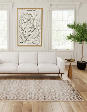 Chocolate Brown 7' 10 x 11' 6 Hermitage Rectangle Area Rug 55% Polypropylene & 45% Polyester Easy Clean Stain-Resistant Carpet for Living, Office, Dorm Rooms for Sale at Rug Engine