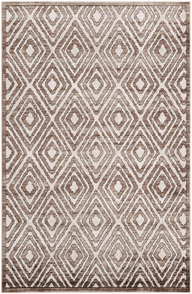 Chocolate Brown 5' 3 x 8' Hermitage Rectangle Area Rug 55% Polypropylene & 45% Polyester Easy Clean Stain-Resistant Carpet for Living, Office, Dorm Rooms for Sale at Rug Engine