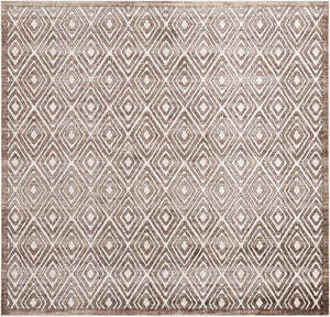 Chocolate Brown 10' 8 x 10' 8 Hermitage Square Area Rug 55% Polypropylene & 45% Polyester Easy Clean Stain-Resistant Carpet for Living, Office, Dorm Rooms for Sale at Rug Engine