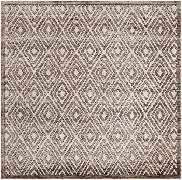 Chocolate Brown 7' 10 x 7' 10 Hermitage Square Area Rug 55% Polypropylene & 45% Polyester Easy Clean Stain-Resistant Carpet for Living, Office, Dorm Rooms for Sale at Rug Engine