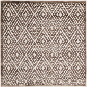 Chocolate Brown 6' x 6' Hermitage Square Area Rug 55% Polypropylene & 45% Polyester Easy Clean Stain-Resistant Carpet for Living, Office, Dorm Rooms for Sale at Rug Engine