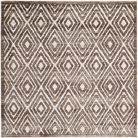 Chocolate Brown 6' x 6' Hermitage Square Area Rug 55% Polypropylene & 45% Polyester Easy Clean Stain-Resistant Carpet for Living, Office, Dorm Rooms for Sale at Rug Engine