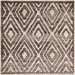 Chocolate Brown 3' 3 x 3' 3 Hermitage Square Area Rug 55% Polypropylene & 45% Polyester Easy Clean Stain-Resistant Carpet for Living, Office, Dorm Rooms for Sale at Rug Engine