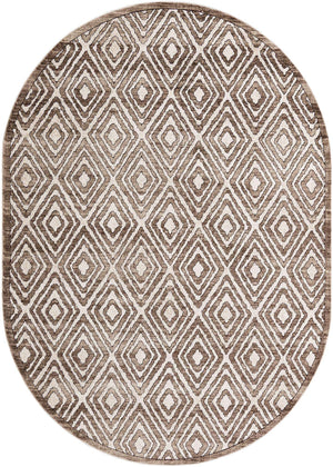 Chocolate Brown 7' x 10' Hermitage Oval Area Rug 55% Polypropylene & 45% Polyester Easy Clean Stain-Resistant Carpet for Living, Office, Dorm Rooms for Sale at Rug Engine