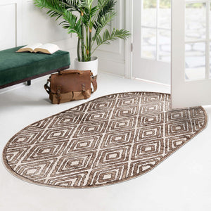 Chocolate Brown 7' 10 x 10' Hermitage Oval Area Rug 55% Polypropylene & 45% Polyester Easy Clean Stain-Resistant Carpet for Living, Office, Dorm Rooms for Sale at Rug Engine