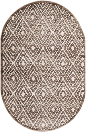 Chocolate Brown 5' 3 x 8' Hermitage Oval Area Rug 55% Polypropylene & 45% Polyester Easy Clean Stain-Resistant Carpet for Living, Office, Dorm Rooms for Sale at Rug Engine