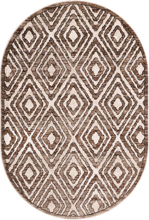 Chocolate Brown 4' x 6' Hermitage Oval Area Rug 55% Polypropylene & 45% Polyester Easy Clean Stain-Resistant Carpet for Living, Office, Dorm Rooms for Sale at Rug Engine