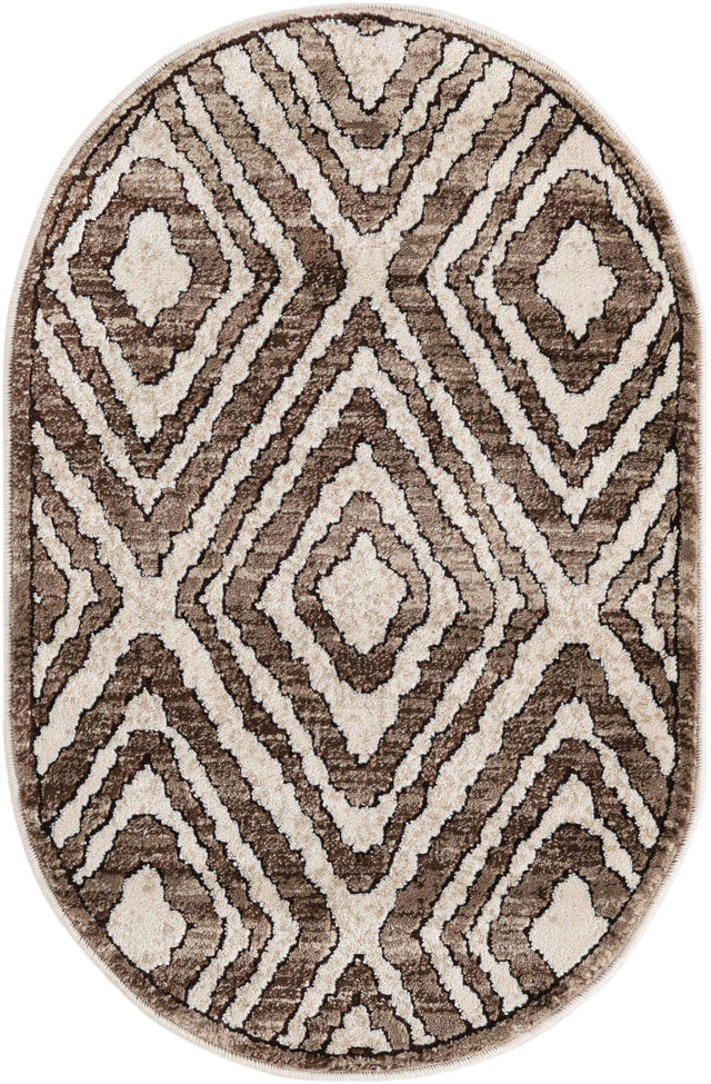 Chocolate Brown 2' x 3' Hermitage Oval Area Rug 55% Polypropylene & 45% Polyester Easy Clean Stain-Resistant Carpet for Living, Office, Dorm Rooms for Sale at Rug Engine