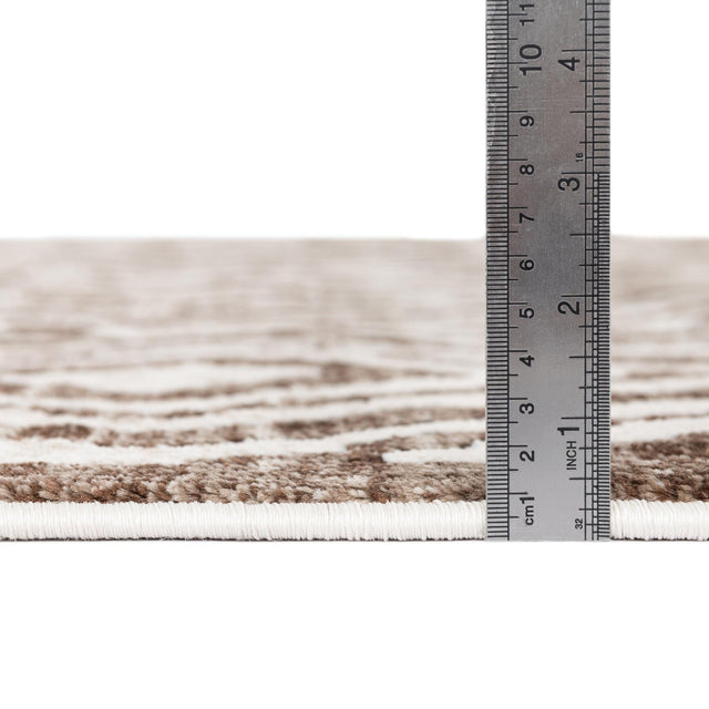 Chocolate Brown 5' 3 x 5' 3 Hermitage Octagon Area Rug 55% Polypropylene & 45% Polyester Easy Clean Stain-Resistant Carpet for Living, Office, Dorm Rooms for Sale at Rug Engine