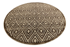 Chocolate Brown 7' 10 x 7' 10 Hermitage Round Area Rug 55% Polypropylene & 45% Polyester Easy Clean Stain-Resistant Carpet for Living, Office, Dorm Rooms for Sale at Rug Engine