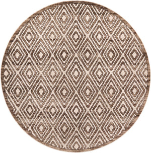 Chocolate Brown 7' 10 x 7' 10 Hermitage Round Area Rug 55% Polypropylene & 45% Polyester Easy Clean Stain-Resistant Carpet for Living, Office, Dorm Rooms for Sale at Rug Engine