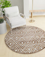 Chocolate Brown 6' x 6' Hermitage Round Area Rug 55% Polypropylene & 45% Polyester Easy Clean Stain-Resistant Carpet for Living, Office, Dorm Rooms for Sale at Rug Engine