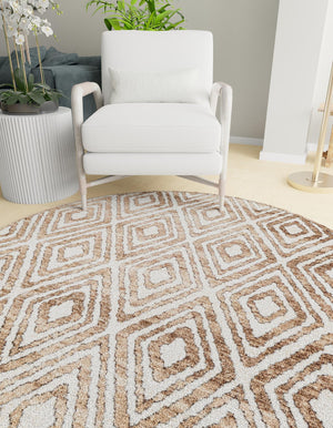 Chocolate Brown 6' x 6' Hermitage Round Area Rug 55% Polypropylene & 45% Polyester Easy Clean Stain-Resistant Carpet for Living, Office, Dorm Rooms for Sale at Rug Engine