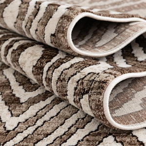 Chocolate Brown 5' 3 x 5' 3 Hermitage Round Area Rug 55% Polypropylene & 45% Polyester Easy Clean Stain-Resistant Carpet for Living, Office, Dorm Rooms for Sale at Rug Engine
