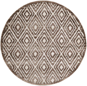 Chocolate Brown 6' x 6' Hermitage Round Area Rug 55% Polypropylene & 45% Polyester Easy Clean Stain-Resistant Carpet for Living, Office, Dorm Rooms for Sale at Rug Engine