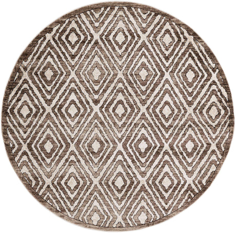Chocolate Brown 6' x 6' Hermitage Round Area Rug 55% Polypropylene & 45% Polyester Easy Clean Stain-Resistant Carpet for Living, Office, Dorm Rooms for Sale at Rug Engine