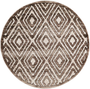 Chocolate Brown 4' x 4' Hermitage Round Area Rug 55% Polypropylene & 45% Polyester Easy Clean Stain-Resistant Carpet for Living, Office, Dorm Rooms for Sale at Rug Engine
