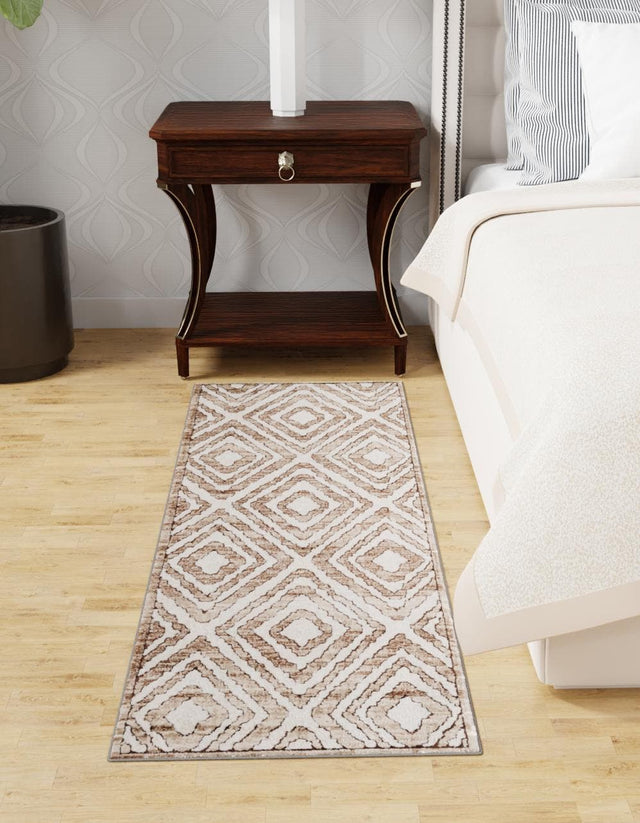 Chocolate Brown 2' 6 x 10' Hermitage Runner Area Rug 55% Polypropylene & 45% Polyester Easy Clean Stain-Resistant Carpet for Living, Office, Dorm Rooms for Sale at Rug Engine