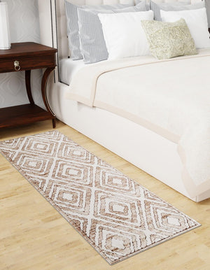 Chocolate Brown 2' 6 x 10' Hermitage Runner Area Rug 55% Polypropylene & 45% Polyester Easy Clean Stain-Resistant Carpet for Living, Office, Dorm Rooms for Sale at Rug Engine