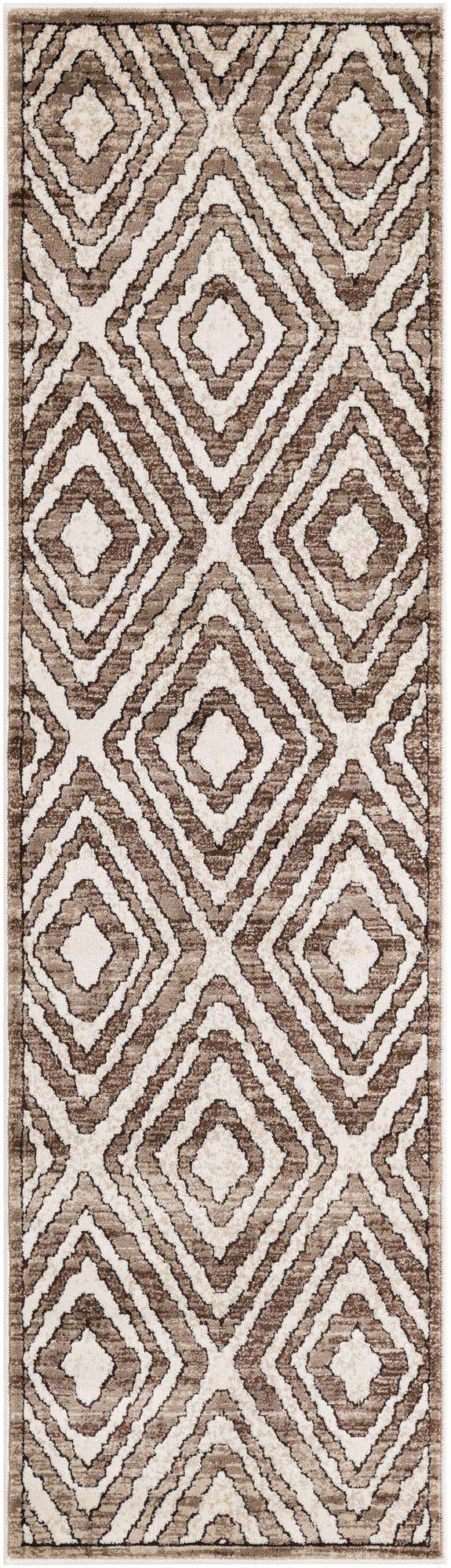 Chocolate Brown 2' x 7' Hermitage Runner Area Rug 55% Polypropylene & 45% Polyester Easy Clean Stain-Resistant Carpet for Living, Office, Dorm Rooms for Sale at Rug Engine