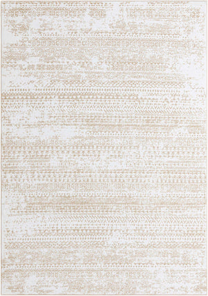 Snow White 7' x 10' Hermitage Rectangle Area Rug 55% Polypropylene & 45% Polyester Easy Clean Stain-Resistant Carpet for Living, Office, Dorm Rooms for Sale at Rug Engine