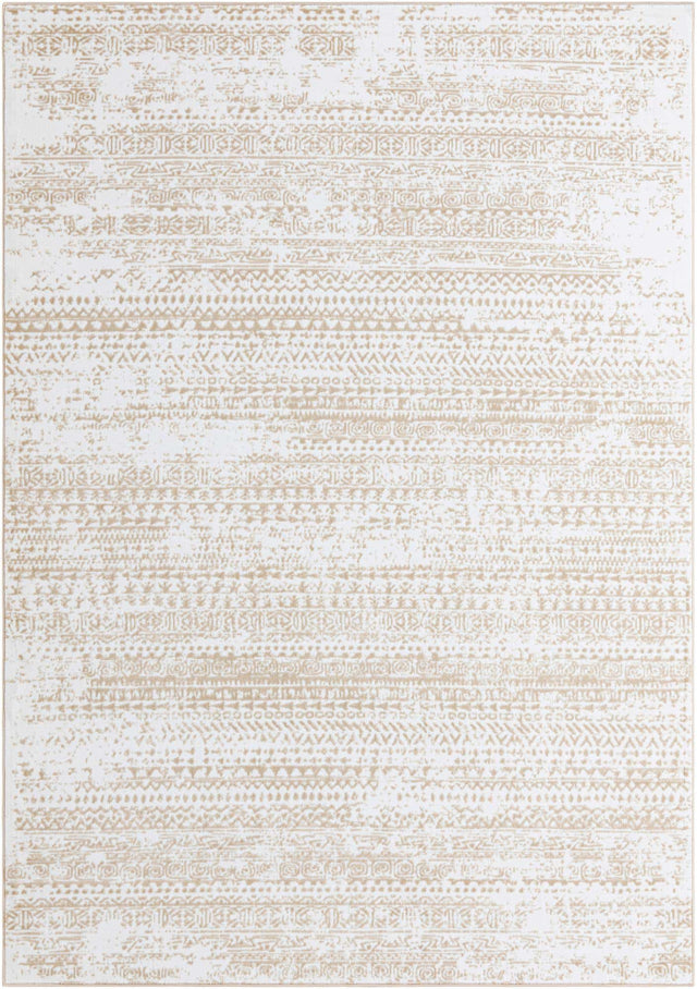Snow White 7' x 10' Hermitage Rectangle Area Rug 55% Polypropylene & 45% Polyester Easy Clean Stain-Resistant Carpet for Living, Office, Dorm Rooms for Sale at Rug Engine