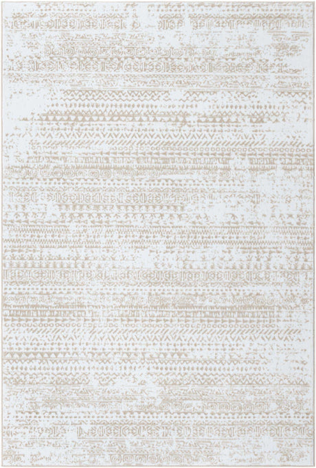 Snow White 6' x 9' Hermitage Rectangle Area Rug 55% Polypropylene & 45% Polyester Easy Clean Stain-Resistant Carpet for Living, Office, Dorm Rooms for Sale at Rug Engine
