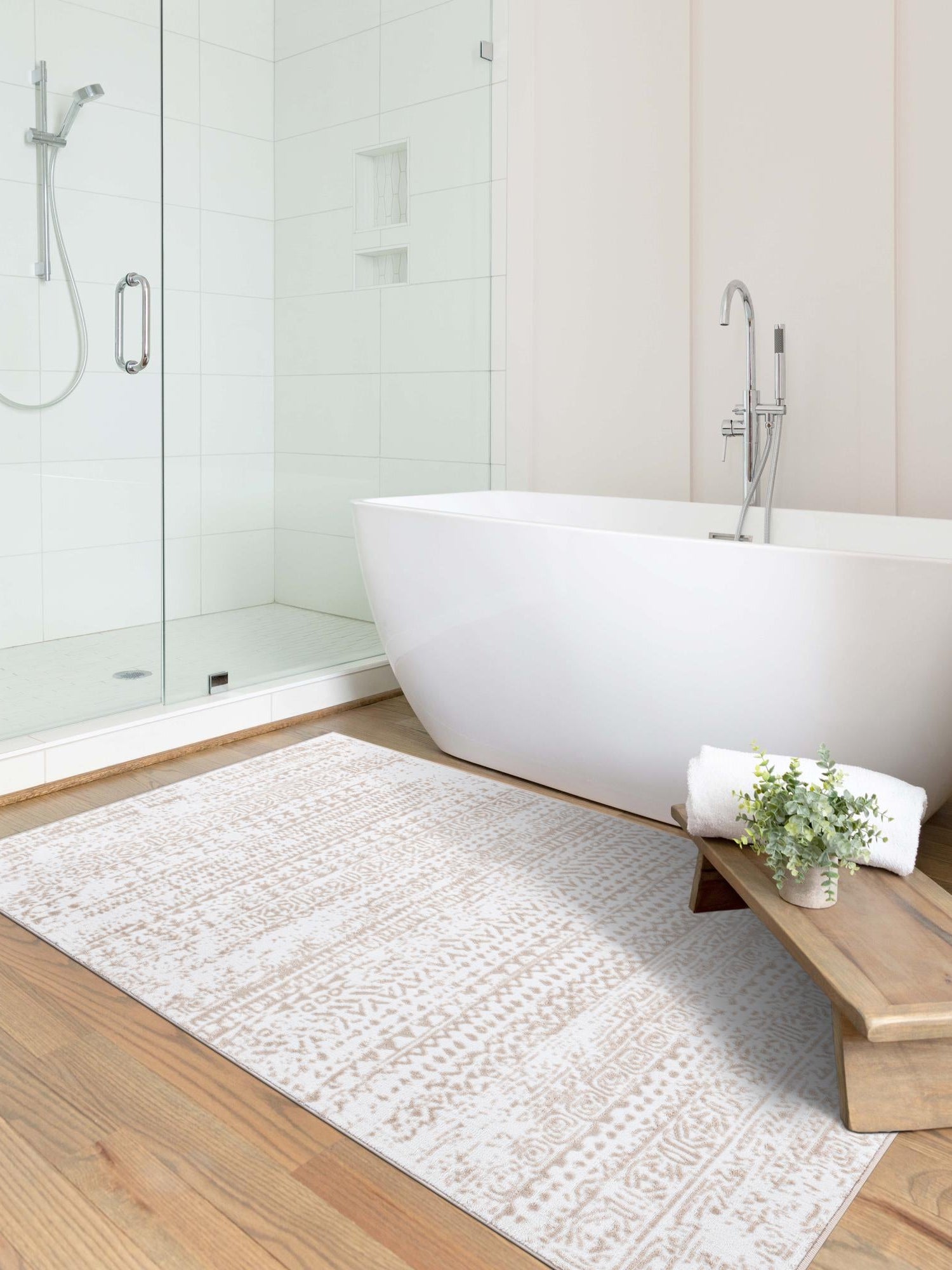 Snow White 6' x 9' Hermitage Rectangle Area Rug 55% Polypropylene & 45% Polyester Easy Clean Stain-Resistant Carpet for Living, Office, Dorm Rooms for Sale at Rug Engine