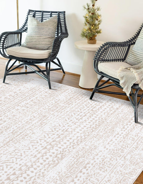 Snow White 2' x 3' Hermitage Rectangle Area Rug 55% Polypropylene & 45% Polyester Easy Clean Stain-Resistant Carpet for Living, Office, Dorm Rooms for Sale at Rug Engine
