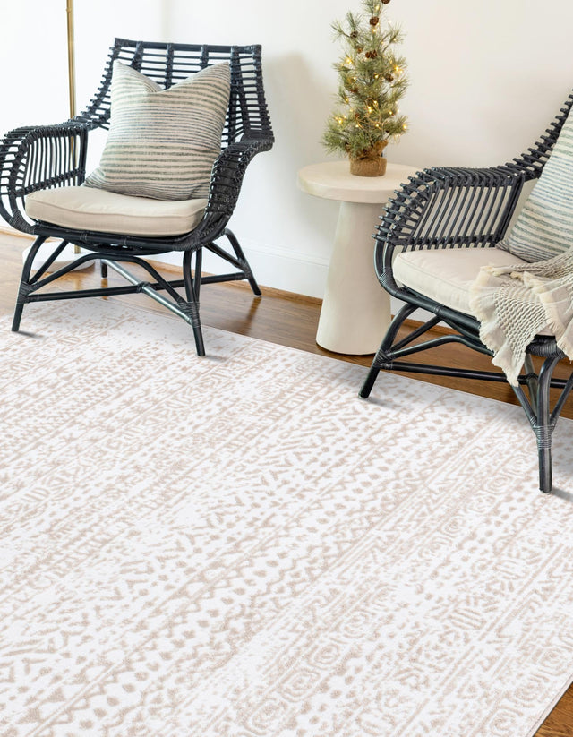 Snow White 2' x 3' Hermitage Rectangle Area Rug 55% Polypropylene & 45% Polyester Easy Clean Stain-Resistant Carpet for Living, Office, Dorm Rooms for Sale at Rug Engine